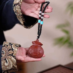 Yixing purple sand lucky bag hand piece pendant creative can raise purple sand money bag tea ceremony tea play with zero wholesale