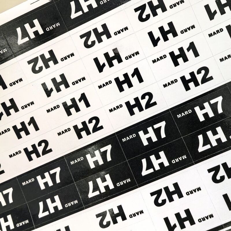 Pintoo Color Code Stickers, High Frequency of Use with the Same Color Code as Mard, H1H2H7 White and Black Color Card Stickers, Laminated and Waterproof