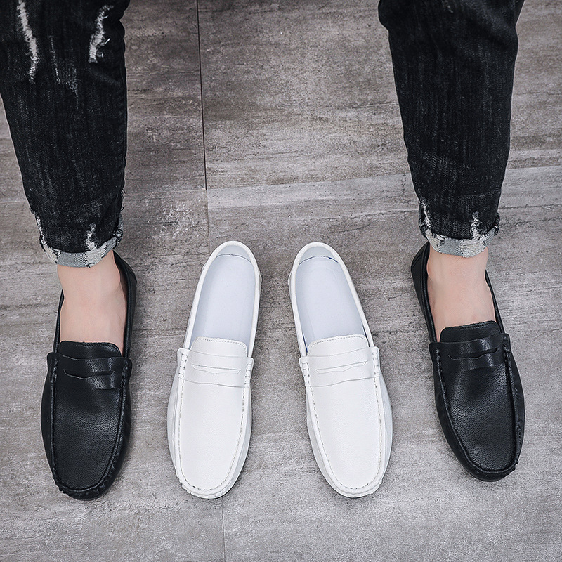 Men's casual leather shoes Soft soft soled shoes men's foot casual loafers_voghion.com