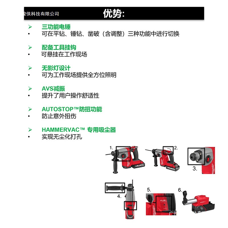 美沃奇milwaukee米沃奇M18 FUEL无刷充电式紧凑型16mm电锤 FHAC16