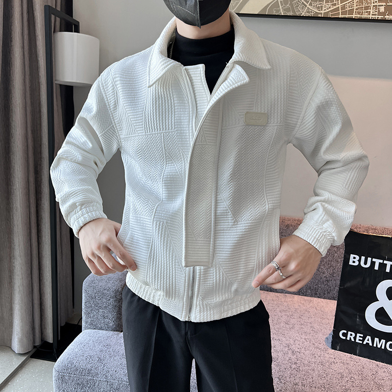 Trendy winter with plush, trendy casual handsome men's top, 2022 new spring and autumn season thickened jacket_voghion.com
