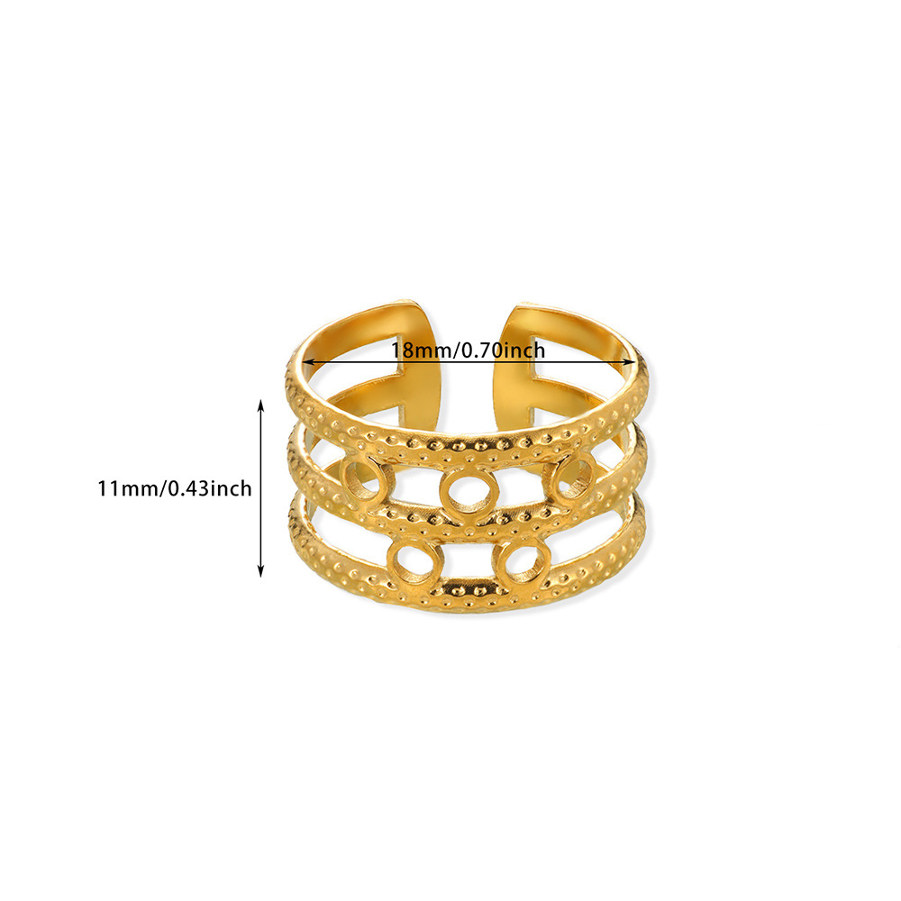 Daily, Street Occasion PVD Coated Real Gold Plated Geometric 304 Stainless Steel Simple Style IG Style Waterproof Non Tarnish Rings