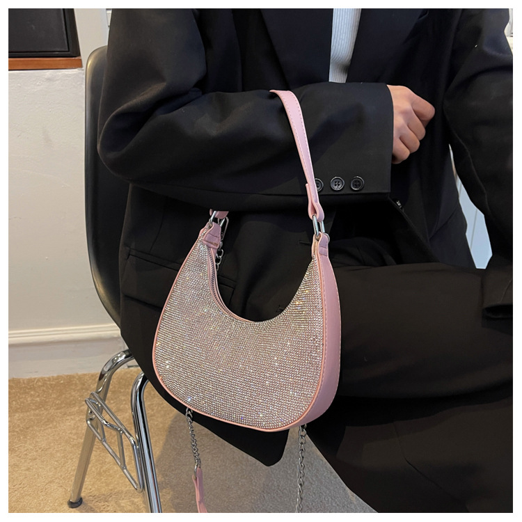 2022 new fashion rhinestone shoulder messenger chain crescent bag 2557523cmpicture1