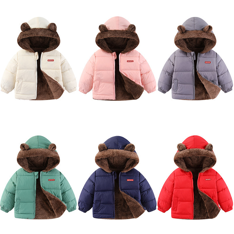 Nuevo niño chaqueta de algodón de cordero de cachemira niño chaqueta de algodón de pluma niñas chaqueta de algodón bebé grueso chaqueta de ropa infantil al por mayor