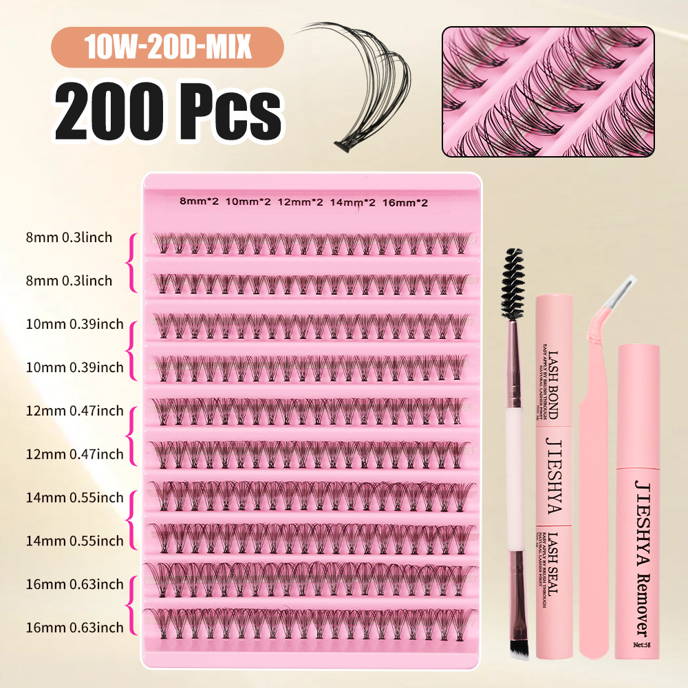 Kit de pestañas europeas y estadounidenses transfronterizas pestañas falsas extensiones DIY pestañas conjunto de pegamento pestañas