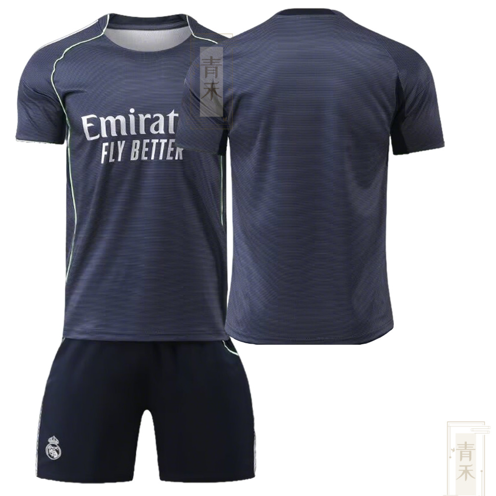 2526 Real Madrid Away Jersey No. 5 Bellingham No. 9 Mbappe Home Long-Sleeved Short-Sleeved Football Uniform Set