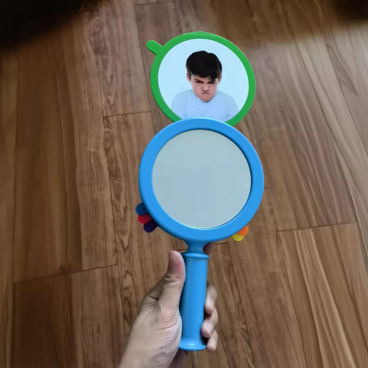 表情鏡子供赤ちゃん表情認知鏡玩具家庭用小化粧台幼稚園早教知育教具