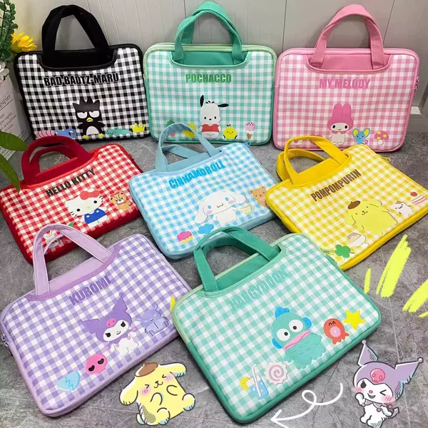 Adorable and cute cartoon-style storage bag for girls, suitable for carrying notebooks, iPads, small computers, and tablets