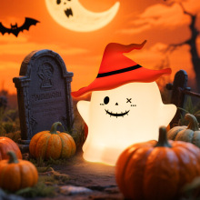 跨境万圣节礼物幽灵硅胶拍拍灯小夜灯卧室氛围灯创意夜灯礼品摆件