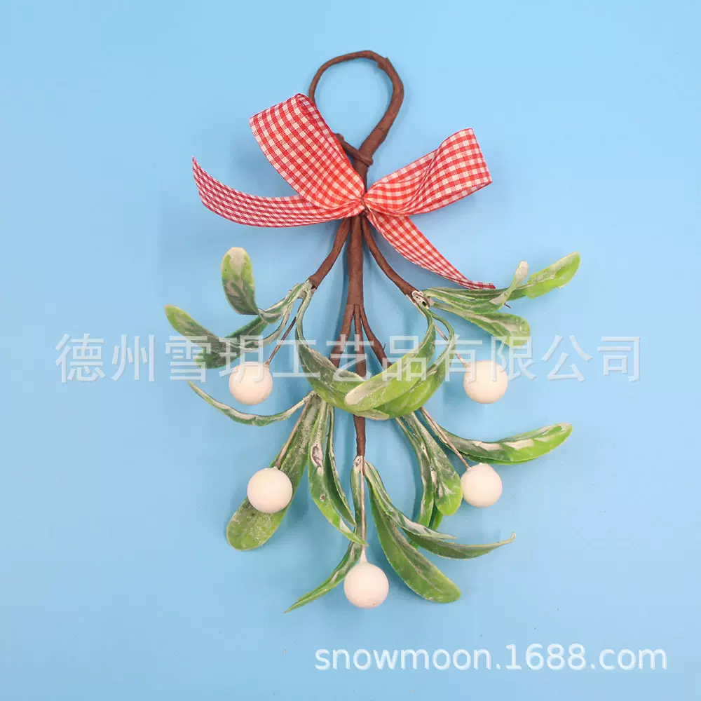 仿真绿植槲寄生跨境摆件婚礼家居装扮圣诞装饰挂件槲寄生拍摄道具