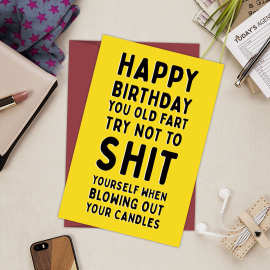 1套跨境生日纪念贺卡搞笑文字Shit Funny Birthday Cards 情侣卡