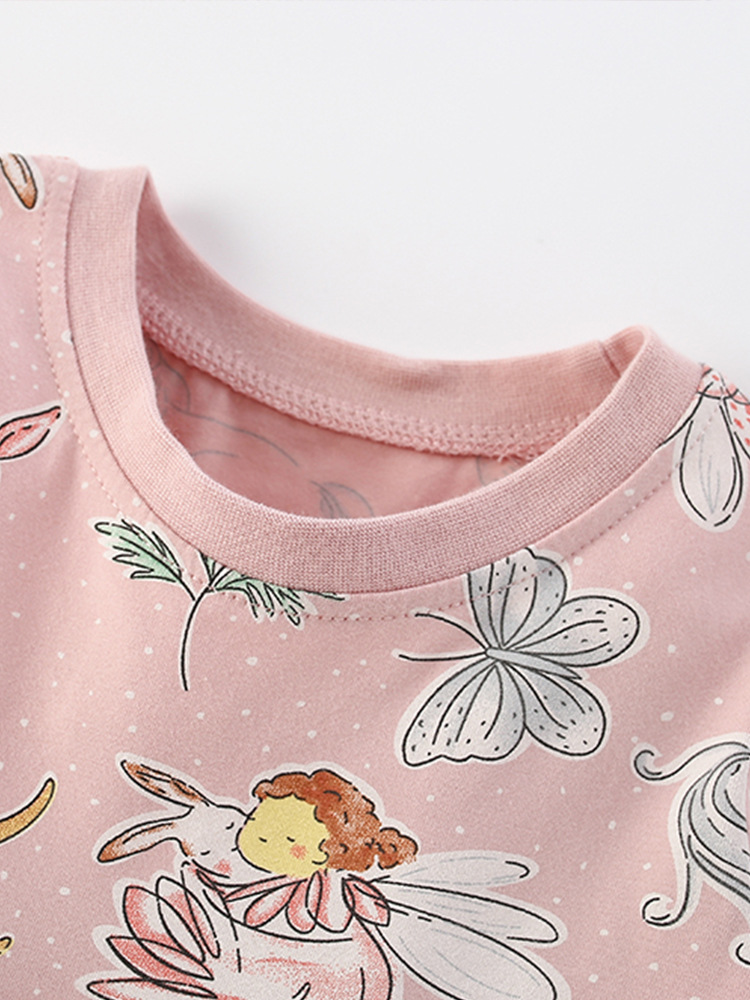 Malwee vestidos de niñas de otoño nuevos niños europeos y estadounidenses impresión de aire exterior cuello redondo vestido de manga larga