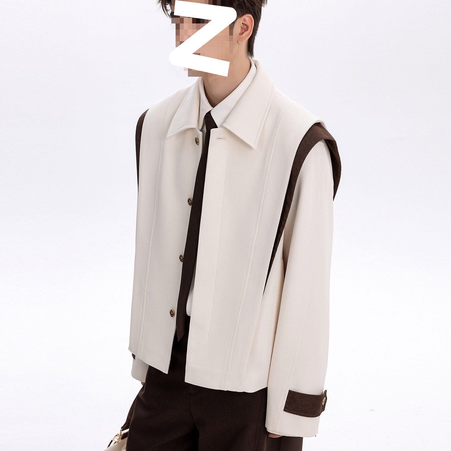 CHOR 秋季cleanfit新款感飞肩撞色TR外套男中性穿搭痞帅潮牌