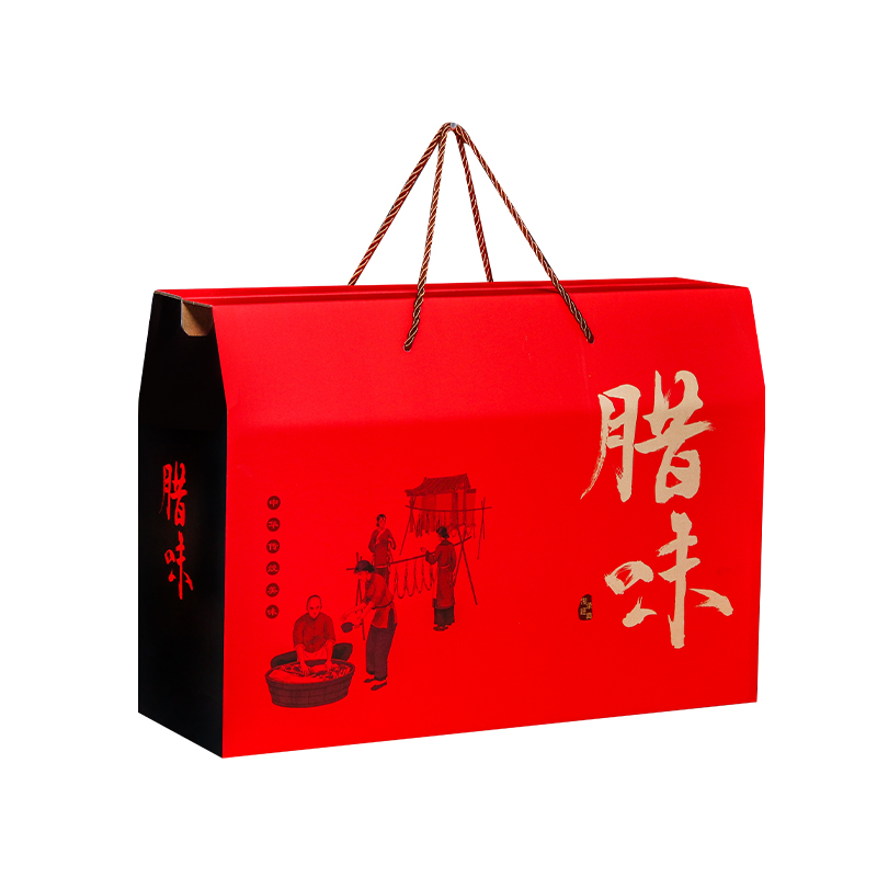 Caja de regalo de Año Nuevo, 10 kg, 15 kg de salchicha de tocino, pollo seco al aire, pato, salmo, jamón, caja vacía