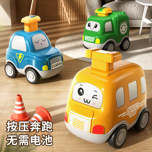 Creative Inertia Cartoon Spring Collision Bumper Car Fun Ride Police Car Ambulance Car Children's Toy June 1st Gift