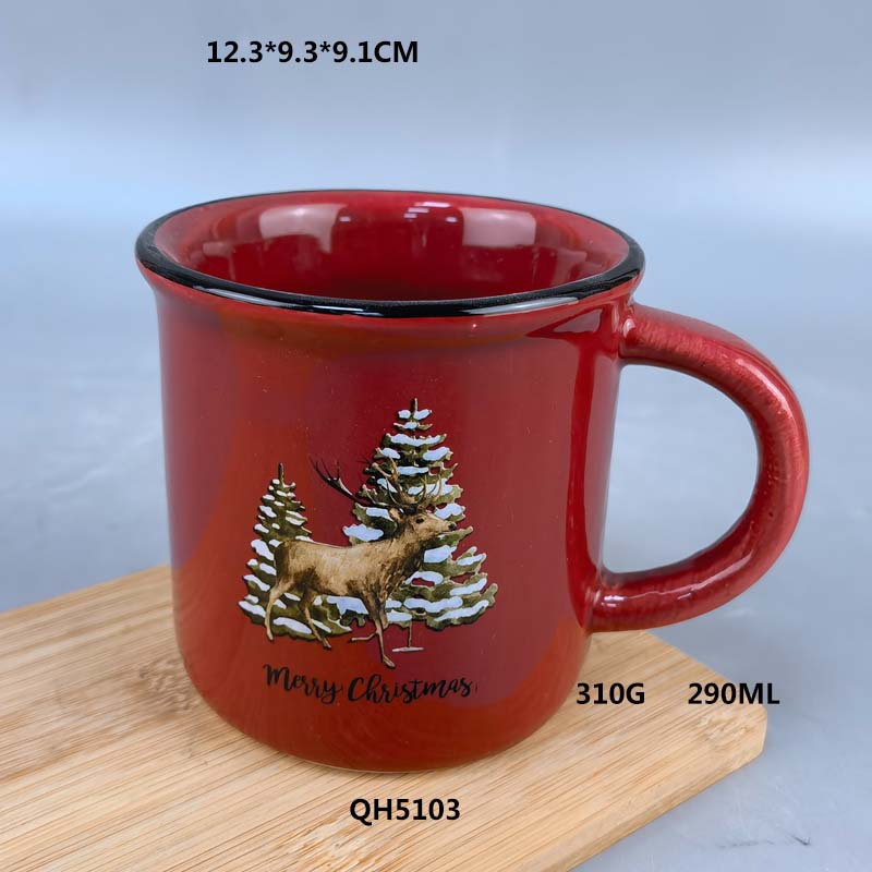 Color exterior, blanco interior, taza de cerámica vieja, taza de cerámica esmaltada de imitación, logotipo impreso, taza nostálgica de comercio exterior, bricolaje