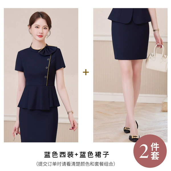 Blue suit+skirt