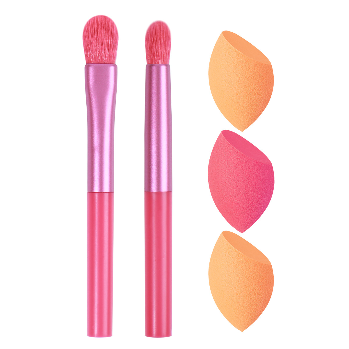 Zoelya set de pincel de maquillaje de polvo, pincel de sombra de ojos, herramientas de maquillaje portátiles, set de huevos de maquillaje de viaje