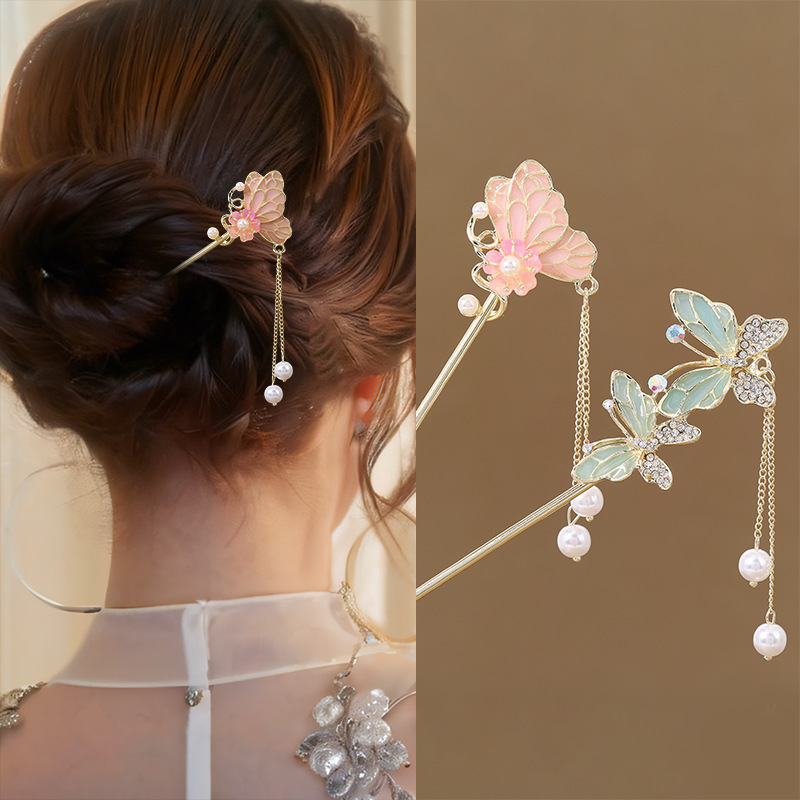 Ancient Style Hairpin, Tassel Flower Hairpin, Chinese Cheongsam Accessories, Ancient Hair Accessories for Women