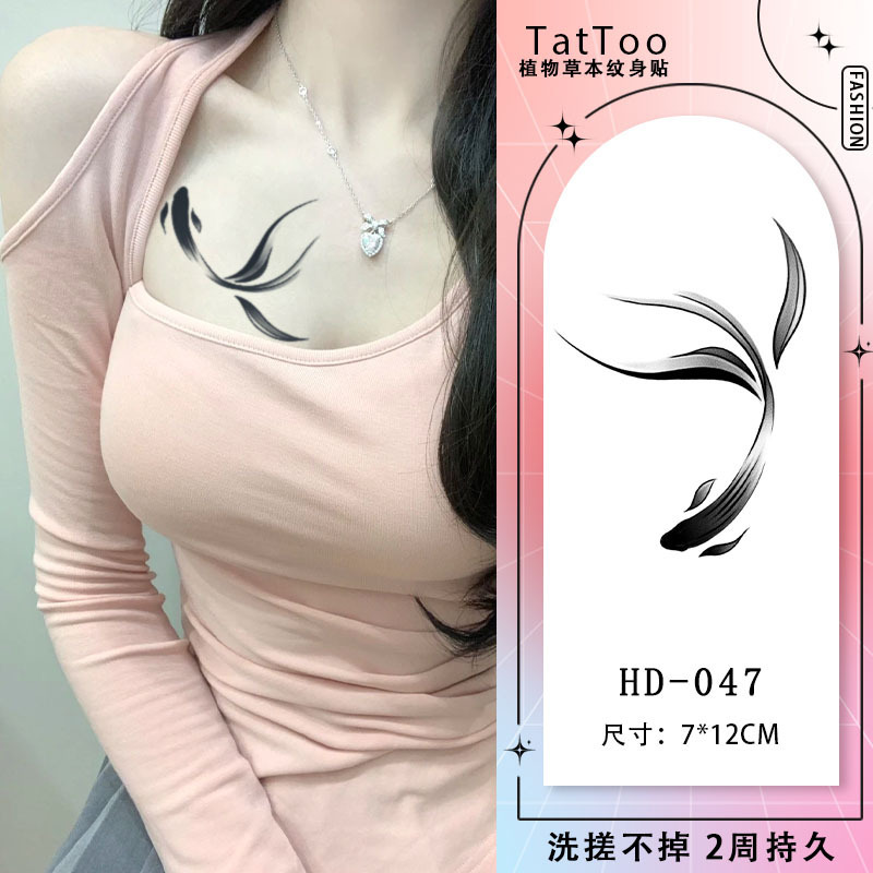 Lucky Koi Tattoo on Wrist and Collarbone, Permanent Herbal Juice Tattoo, High-Quality Arm Sticker, Waterproof and Sweat-Resistant Lucky Koi Tattoo on Wrist and Collarbone, Permanent Herbal Juice Tattoo, High-Quality Arm Sticker, Waterproof and Sweat-Resistant