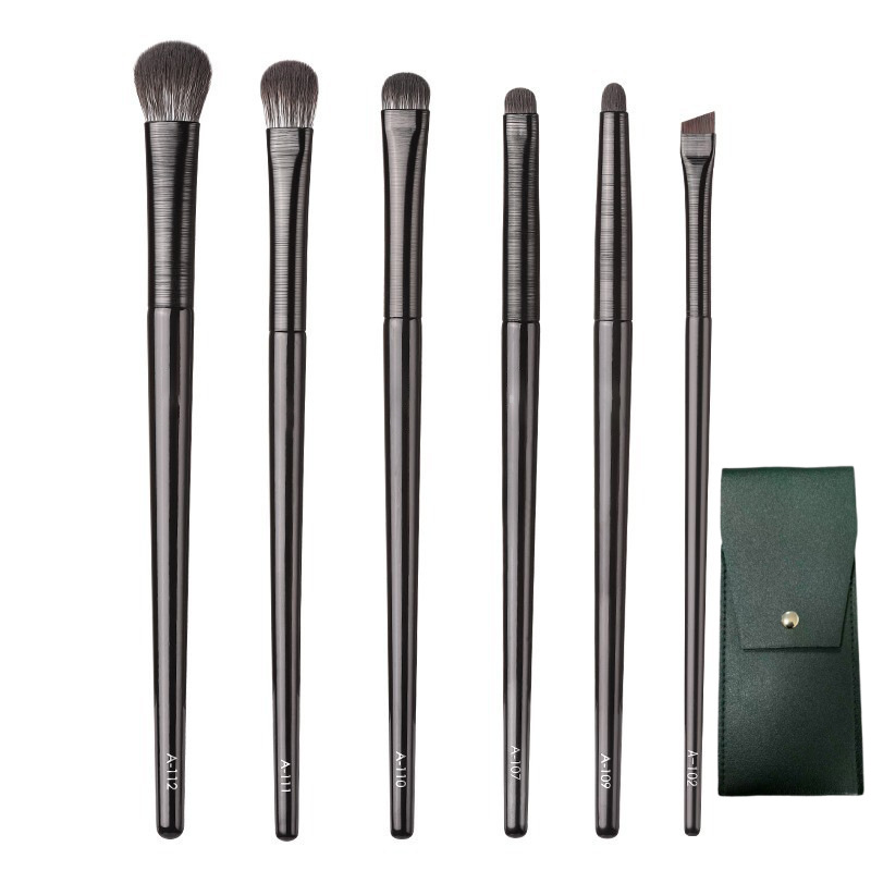 Cepillo de maquillaje de ojos Cangzhou cepillo de sombra de ojos de pelo suave 6 piezas traje maquillaje de ojos acostado silkworm Eyeliner Blade detalle de ojos tamaño pequeño image 13
