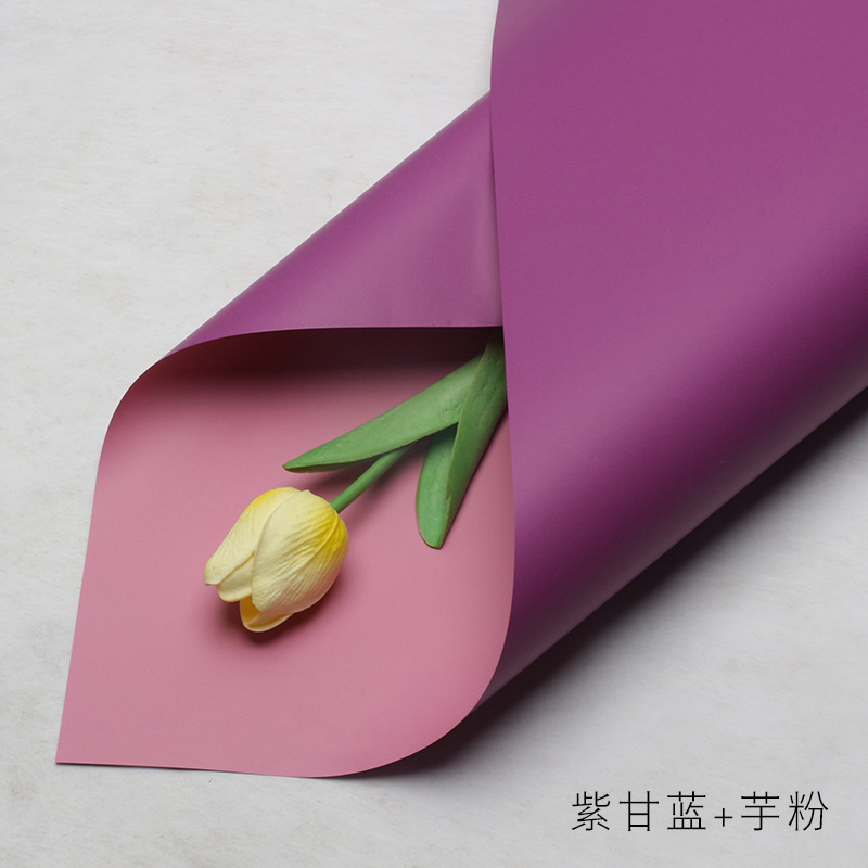 Venta directa de fábrica de papel de embalaje de flores impermeable bicolor Ouya papel ramo floristería floristería material de embalaje floral al por mayor