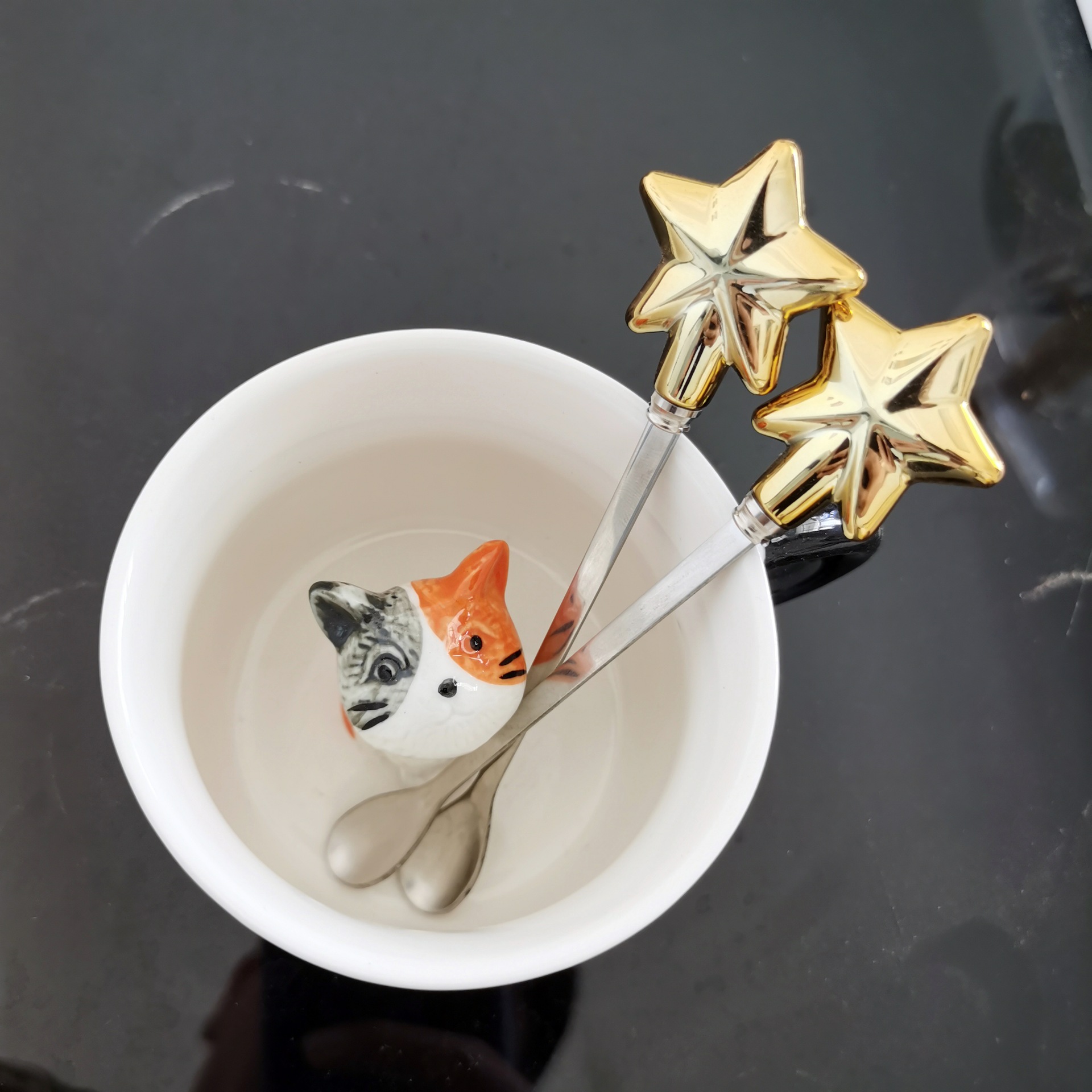 Cuchara de estrella de cinco puntas cuchara de acero inoxidable estilo coreano personalizado regalo de Navidad cuchara sopa