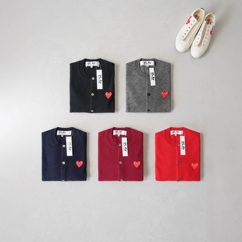 New Version of Japanese-Style Couple's Heart-Patterned Knit Wool Cardigan, Classic Sweater, Trendy Brand, Unisex