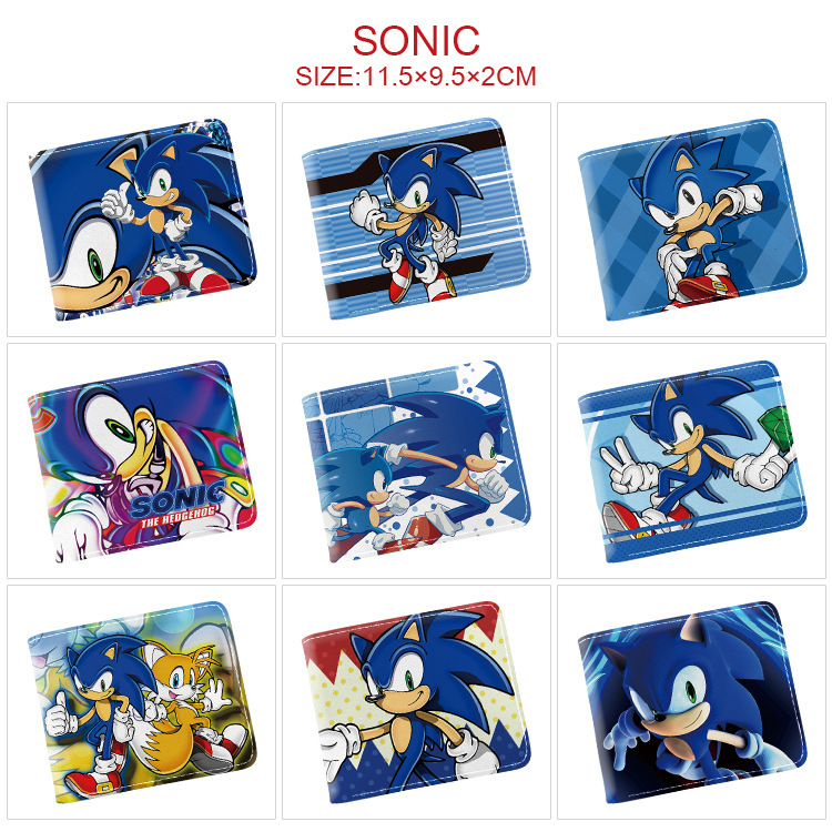 Sonic the Mouse Peripheral Wallet Short Folding Card Holder Full Color Cartoon Animation Coin Purse Wallet