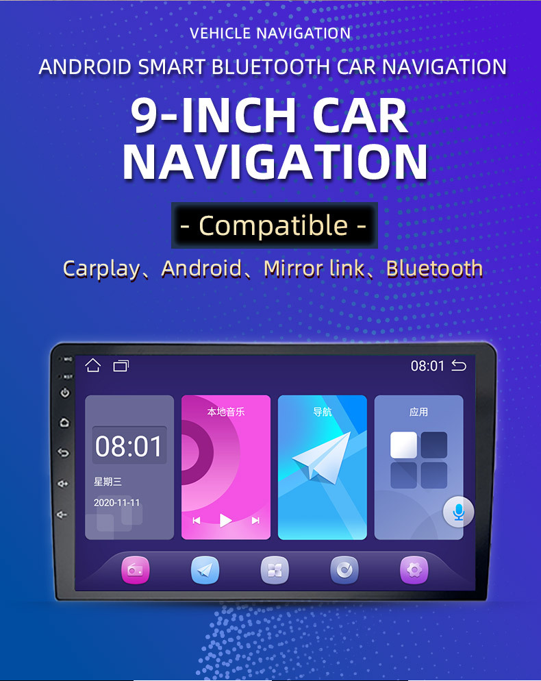 Cross-Border 9inch 10inch Car Navigation Car Gps Bluetooth Smart Car Navigator Multi-Function Car Player