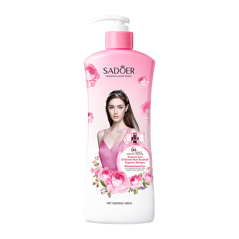 Inglés completo Sadoer romántico rosa control de aceite anti-caspa perfume champú fluffy suave champú transfronterizo al por mayor