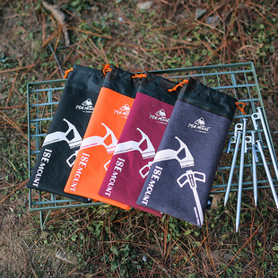 Outdoor 30cm Ground Nail Cosmetics Bag Hammer Cosmetics Bag Accessories Miscellaneous Bag Oxford Cloth Bag Wind Rope Buckle Drawstring Flap Pocket Pants