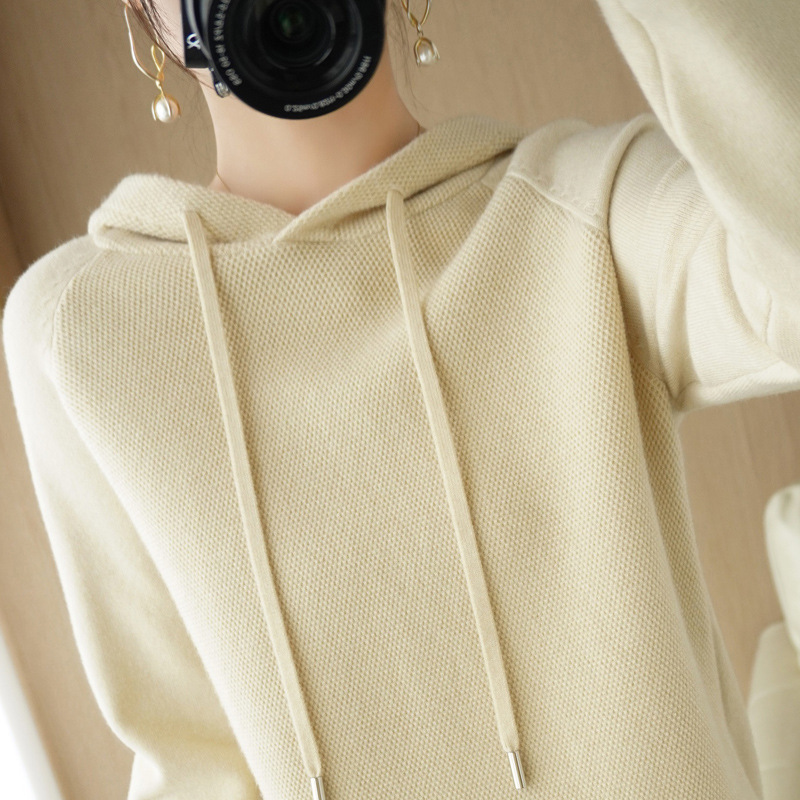 Elegant Hooded Sweater Hooded Women's Knitwear Early Autumn and Winter Casual Pullover Loose Base Sweater Coat All-match Elegant Hooded Sweater Hooded Women's Knitwear Early Autumn and Winter Casual Pullover Loose Base Sweater Coat All-match