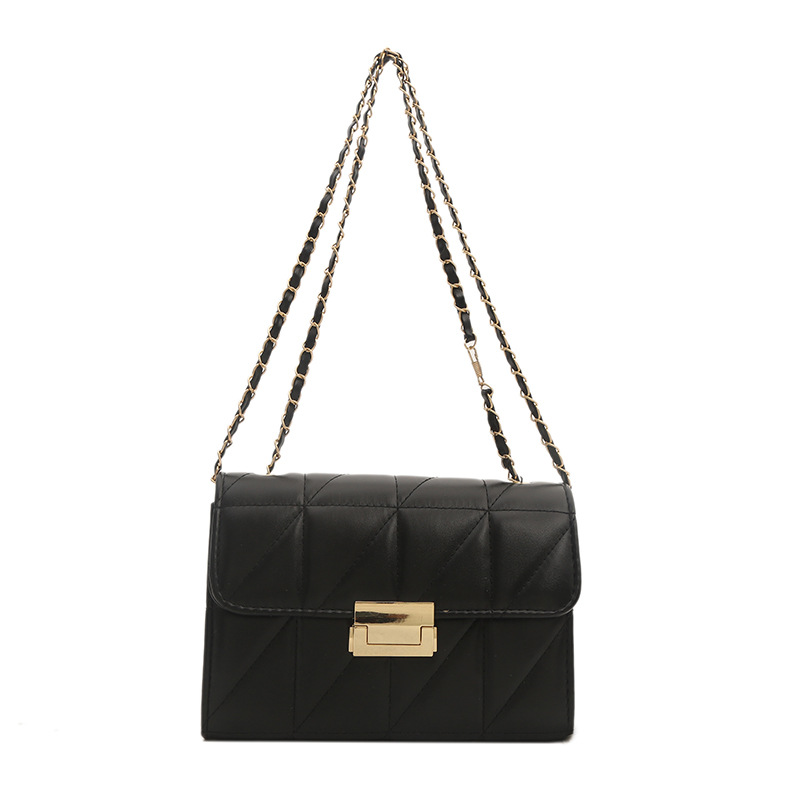 Bolso de cadena de textura de bloqueo de mujer 2024 primavera y verano versátil bolso de hombro de hombro bolso pequeño estilo coreano