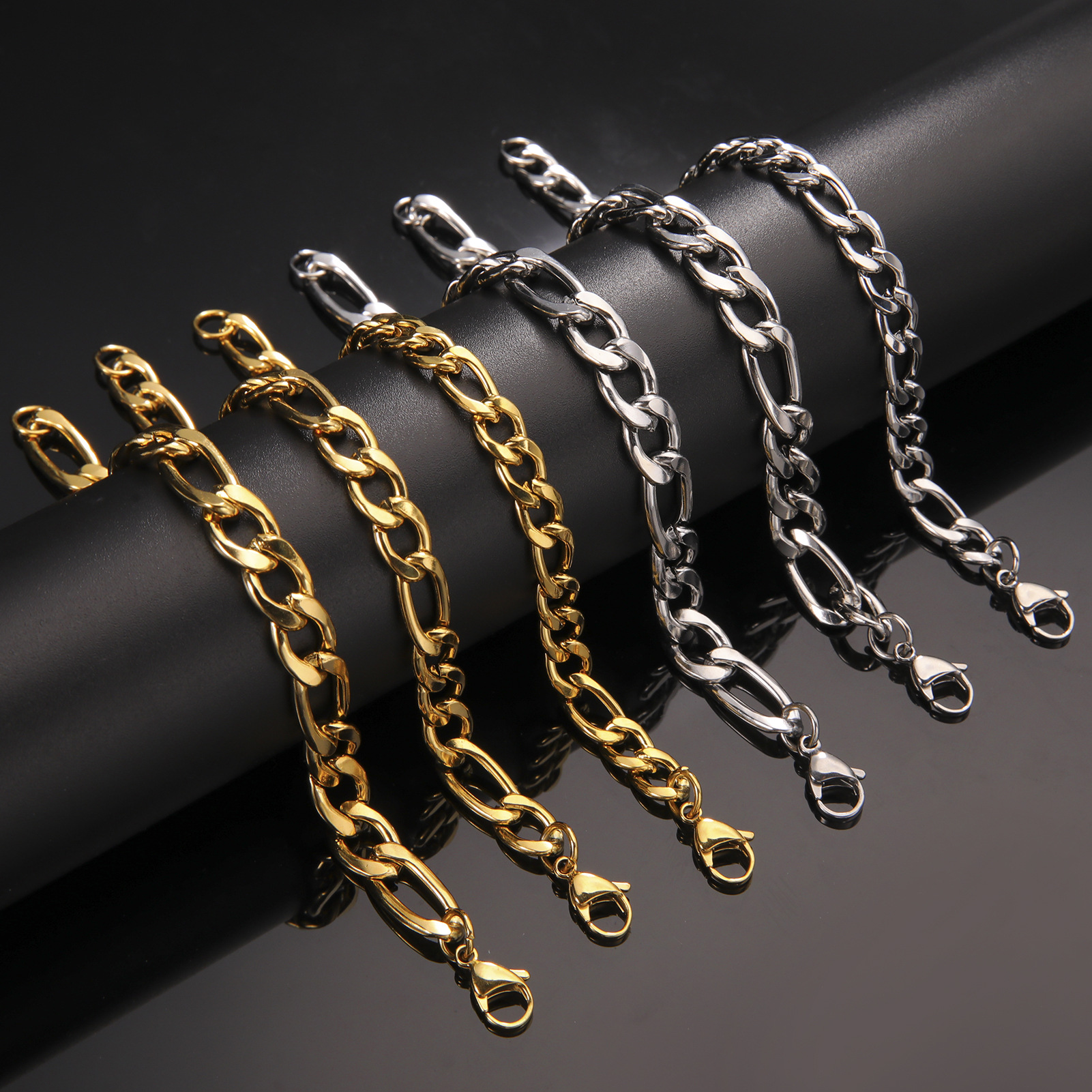 Casual Simple Style Geometric Titanium Steel Plating Unisex Bracelets display picture 6
