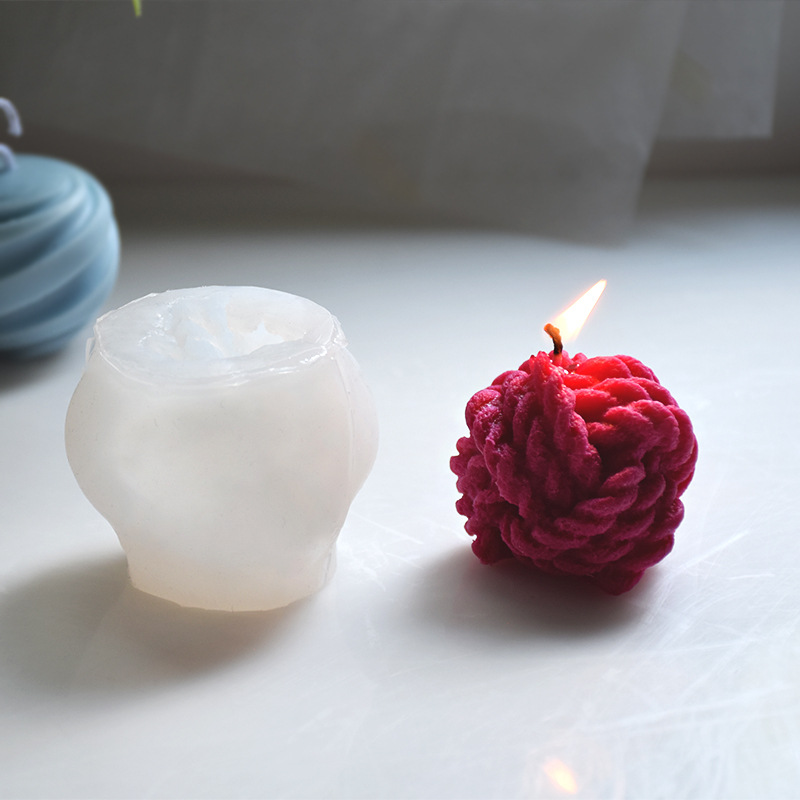 Transfronterizo ins Super caliente bola de lana nudo silicona vela molde yeso aromaterapia hecho a mano DIY fondant arcilla adornos
