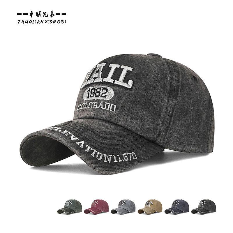 Spring New Retro Baseball Cap with 3D Embroidery, Washed Casual Baseball Cap for Men and Women, Spring and Autumn Sun Protection Hat