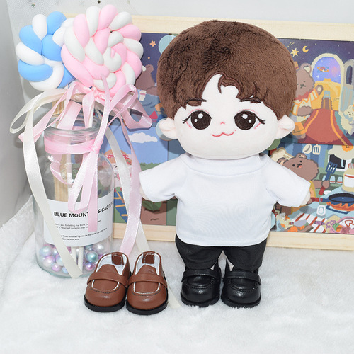 20CM cotton doll shoes EXO idol uniform shoes toy accessories 20cm doll small leather shoes