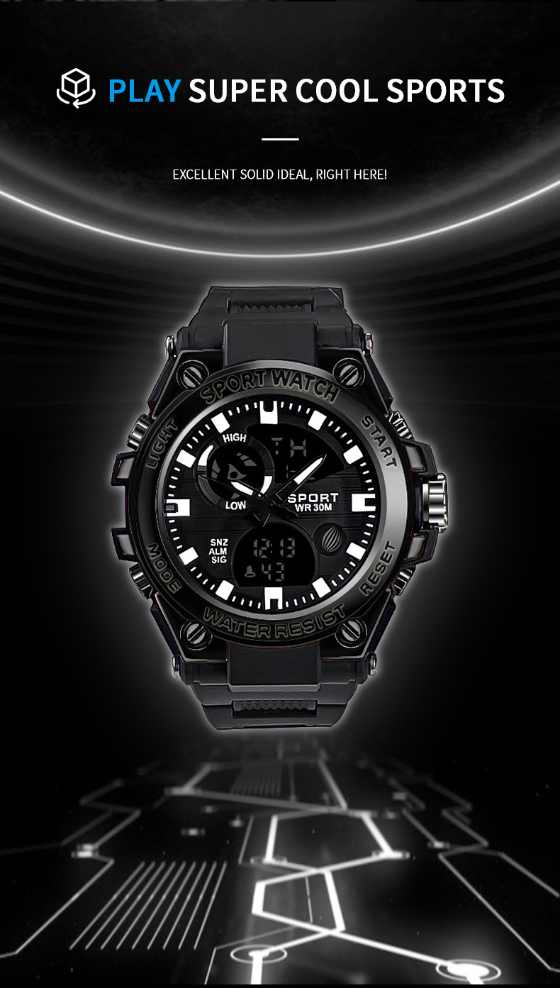 Men's Sports Watch Waterproof Electronic Multi-functional Led_voghion.com