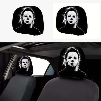cover, TEMU can be labeled and, Universal seat cover - horror-face-double-sided-printing-1-piece