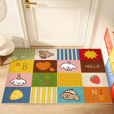 Mat for Entryway, Dust-Removing Mat, Avtomobil döşəmə paspasları - cute-and-fun-4060cm-silk-circle