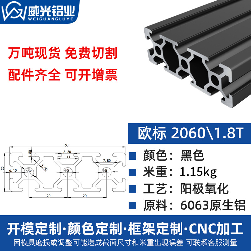 Euro 2020 perfil de aluminio 2040 aleación de aluminio tubo cuadrado perfil de aluminio marco de impresora diy3d perfil de aluminio 20x20