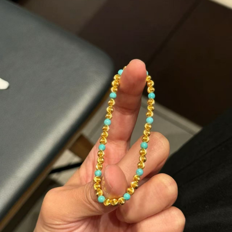 Xiaohongshu 人気ブレスレットライト高級ニッチブレスレットターコイズガールブレスレットハイエンド猫目ターコイズブレスレット|undefined