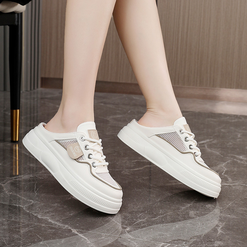 Hy326 Super Beliebte 2025 Sommer Weiße Turnschuhe Neue Koreanische Stil Ins Weibliche Student Halb-Cup Mesh Atmungsaktiv Casual Board_voghion.com