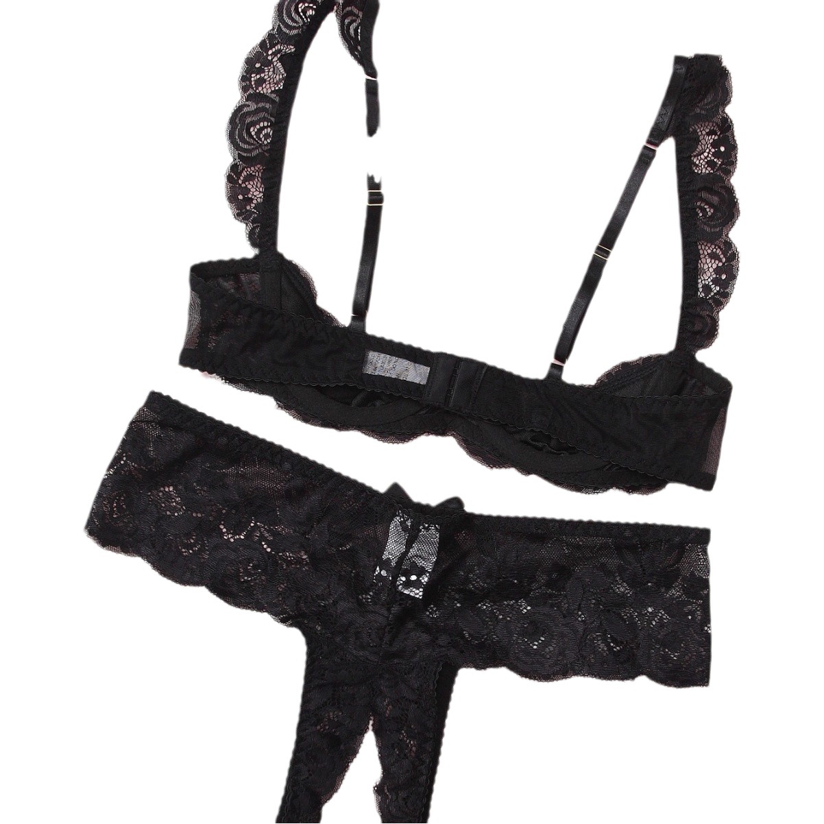 Nuevos pijamas europeos y americanos de las mujeres sexy correa de encaje pijamas de dos piezas de lencería sexy de las mujeres Amazon suministro transfronterizo