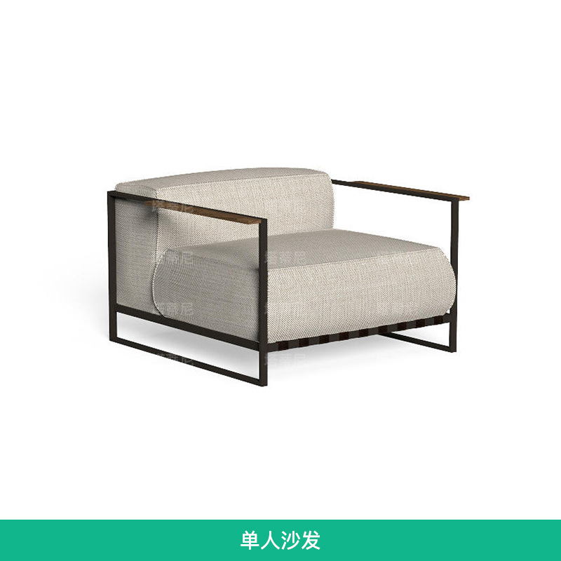 Sofá de exterior de ratán para villa, patio, jardín, terraza, impermeable, con protección solar, juego de sofás de aleación de aluminio, muebles de diseño. image 6