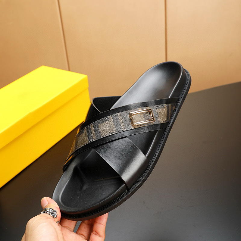 Sandalias de Vestir para Hombre de Piel de Vaca, Suela de Caucho, Antideslizante, Aumento de Altura, para Verano image 4