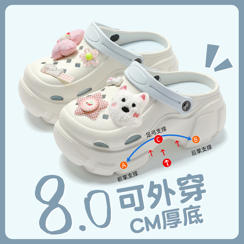 孕妇防滑洞洞鞋女款沙滩足弓支撑eva防臭厚底包头凉鞋夏季外穿女|undefined
