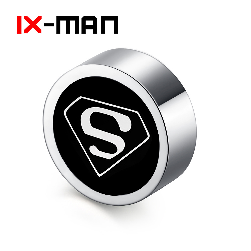 不锈钢双面磁铁吸铁耳钉 S超人卍字笑脸生化危机潮男耳饰免耳洞