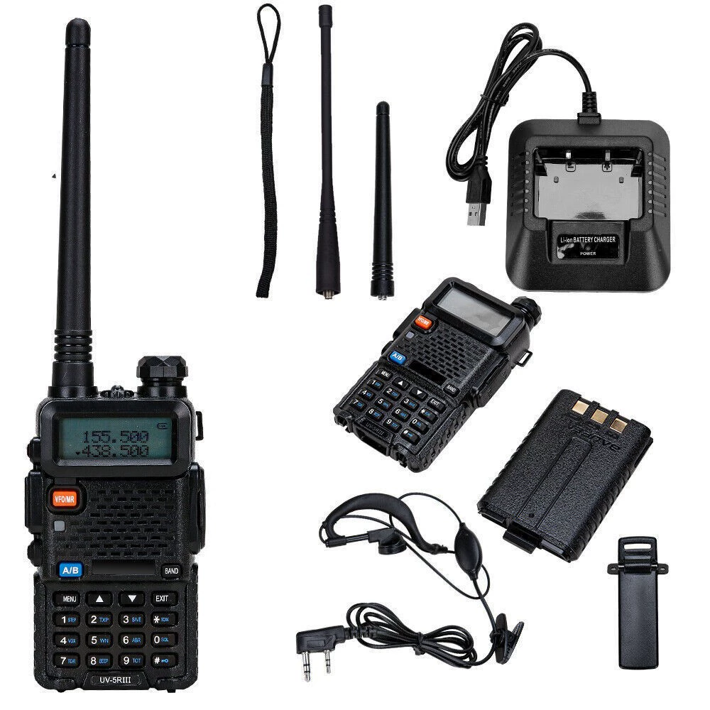 Радиостанция ручная (Baofeng UV-5RIII) tri-band 136–174 / 220–260 / 400–520 МГц, мощная гражданская